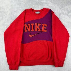 Nike Rework Red/Purple Sweater Men's Size M (Fits a side down)